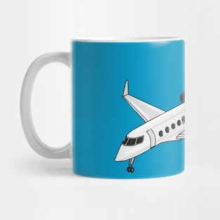 Private jet cartoon illustration Mug